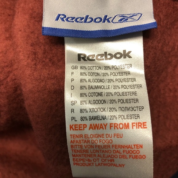 Reebok rare design vintage pullover crew neck Rusty brown colour ripped fabric - Picture 8 of 8